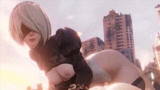 2B Riding Dick Hard