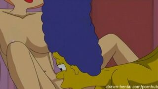 Lois Griffin and Marge Simpson lesbian orgy