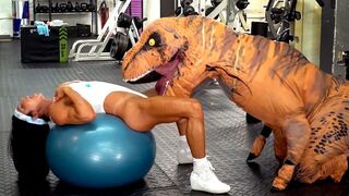 hot milf stepmom fucked by trex in real gym sex