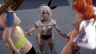 Pokemon - Futa threesome - Sonia x Rosa x Bea (3D Porn)