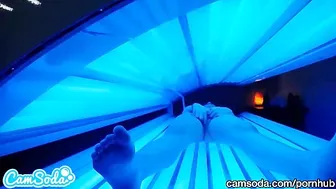 Camsoda - Teen Latina Gets Caught Rubbing Her Clit While Using A Tanning Bed