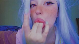 Hot anime girl sloppy sucking her fingers-BambiettaValentain
