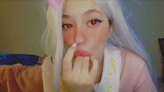 Hot anime girl sloppy sucking her fingers-BambiettaValentain