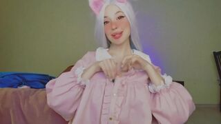 Hot anime girl play with her natural boobs-BambiettaValentain