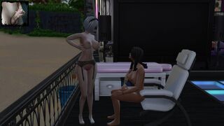 3D porn animation. hentai. Sims 4 sex mod. Lesbian sex. Strap-on. Licking pussy. 2B.