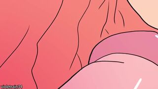 Bakugo fucks Uraraka Ochaco while he grabs her tits and then cums inside her