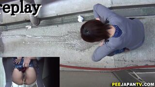 PISS JAPAN TV - Hairy asian whore pees