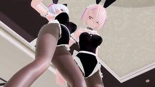 (MMD Insect) Rem And Ram (Gimme That) (bunny suit) (Submitted by ?????)
