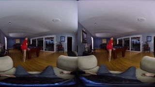 brunette milf takes dick in doggystyle position after pool game in VR