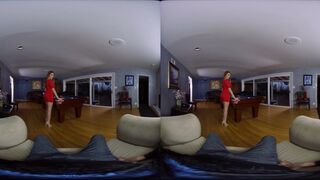 brunette milf takes dick in doggystyle position after pool game in VR
