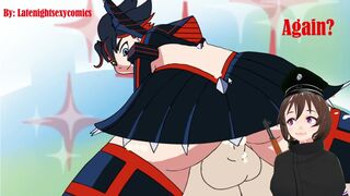 Ryuko Matoi cavalgando no pau ate gozar