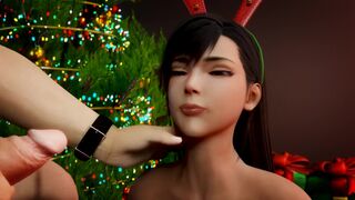tifa Lockhart as santagirl amazed by worlds biggest cock as x-mas gift!
