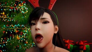 tifa Lockhart as santagirl amazed by worlds biggest cock as x-mas gift!