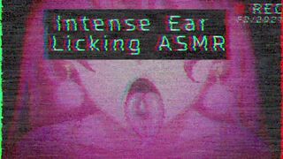 Cute Girl Ear Licking and Moaning ASMR (VHS NOISE)
