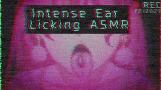 Cute Girl Ear Licking and Moaning ASMR (VHS NOISE)