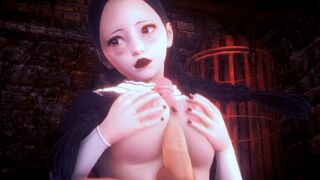 The Adams: Wednesday Adams / Only titsjob + big cum in the face