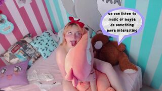Cute girl gets bored and masturbates for daddy, ahegao, hentai, anime, bigboobs