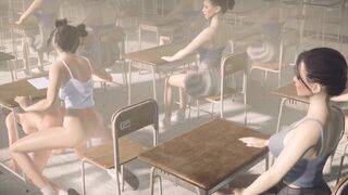 Futanari Asian Girls Sex in Public Classroom 3D Animation (Part 2)