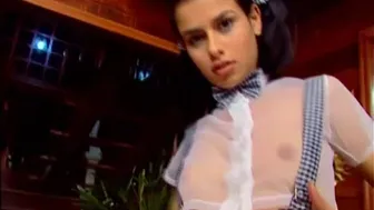 18 Videoz - See Through Top Brunette Enjoying Hardcore Sex On The Floor
