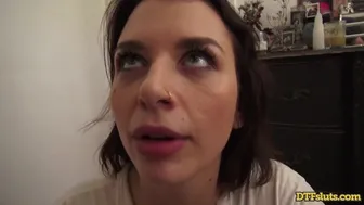 DTF Sluts - Sloppy Blowjob From A Gorgeous Brunette Named Ivy Lebelle