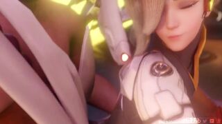 Mercy Fucked While Tracer Peeps In Overwatch (Blender Animation W/Sound)