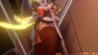 Mercy Fucked While Tracer Peeps In Overwatch (Blender Animation W/Sound)