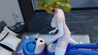Sonic fuck Peach and cum in her mouth