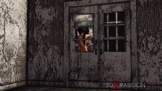 Super hot sexy  girl gets fucked hard by an Evil clown in an abandoned hospital