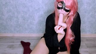 Pink-haired anime pige med smag licens din pik