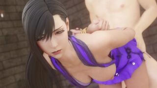 final fantasy horny tifa in dress tied up fucks huge cock in public without being shy ❤︎ 60fps sfm