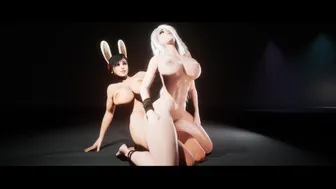 Sexy Curvy White Haired Babe Licking Futanari Cocks Wild Life