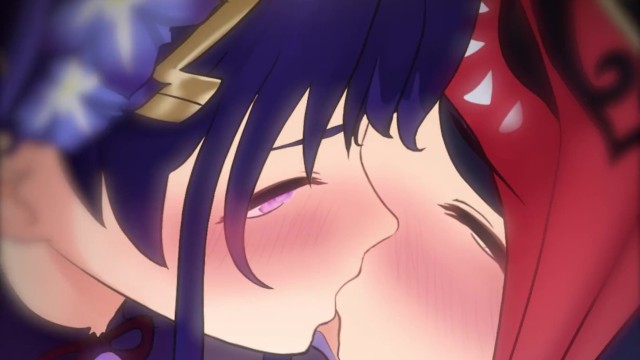Anime Lesbian Scenes - Lesbians Kissing While Giving Boobjob - FAPCAT