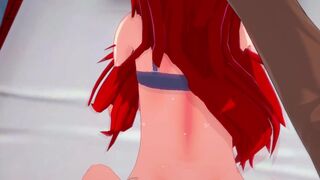 Rias Gremory hairpull doggystyle two times cum POV Nurse Office