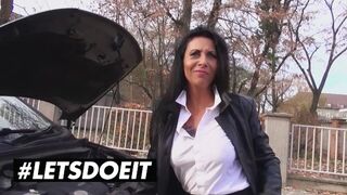 Busty MILF Lady Paris Is Excited For A Great Outdoor Cock Riding Session