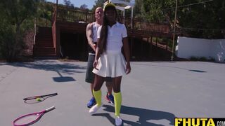 Ebony MILF Ana Foxxx Gets Fucked In The Ass By Tennis Instructor