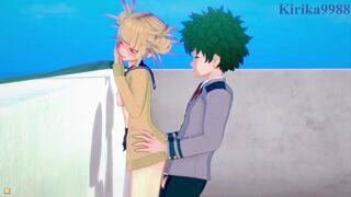 Himiko Toga and Izuku Midoriya have deep fucking behind the stairs. - My Hero Academia Hentai