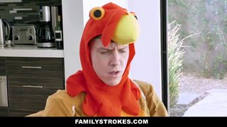 Horny Step Family Fucks each other for Thanksgiving