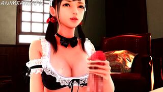 SUPER NAUGHTY MAID HANDJOB 3D HENTAI UNCENSORED