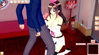 【エロゲーコイカツ！】VTuberキズナアイその2 仁王立ち手コキ特化版3DCG巨乳アニメ動画(バーチャルYoutuber)[Hentai Game Koikatsu! Kizuna AI(Anime
