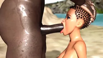 3DXPassion - Sexy Ebony Gets Fucked By A Black Guy On The Savage Island