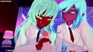 Scanty & Kneesocks Demon Sisters Threeway