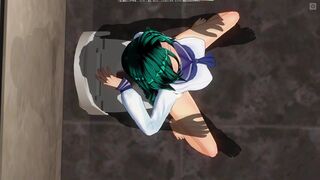 3D HENTAI Caught a couple having sex in the toilet
