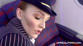 Fucking Stewardess in Airplane