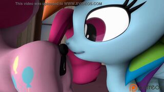 Fluttershy is Shrunk and Anal Vored by Giantess Twilight Sparkle and Rainbow Dash 3d SFM Animation