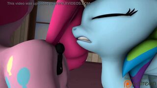 Fluttershy is Shrunk and Anal Vored by Giantess Twilight Sparkle and Rainbow Dash 3d SFM Animation
