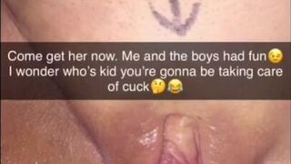 Snapchat Cuckold Collection Gangbang My Gf Sent Me. They Got Her Pregnant.