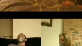 Duo Duct Tape Session - Mutual Masturbation Over Skype