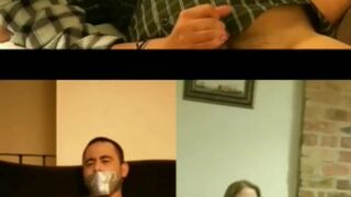 Duo Duct Tape Session - Mutual Masturbation Over Skype