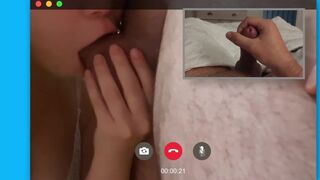 ChaudeCharlotte - Visio Skype, je suce mon amant pendant que mon cocu de mari se branle