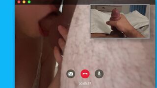 ChaudeCharlotte - Skype show, I suck my lover while my cuckold husband jerks off